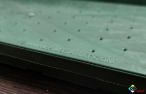 تصویر آدرس سایت پارس صنعت روی سینی تولید شده توسط شرکت